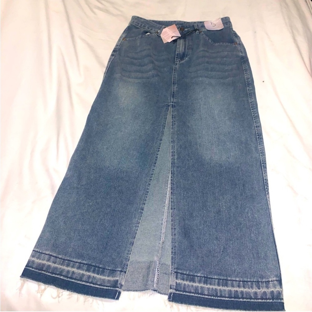Denim Maxi High Split skirt 1/24